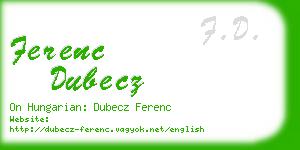 ferenc dubecz business card